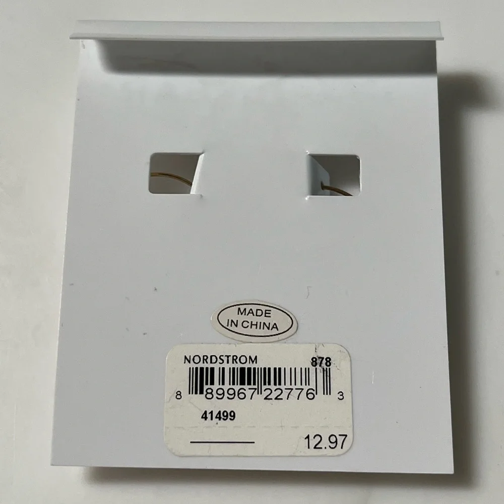 NWT Baublebar Gold Rhinestoned Half Hoop Earrings - Picture 3 of 3